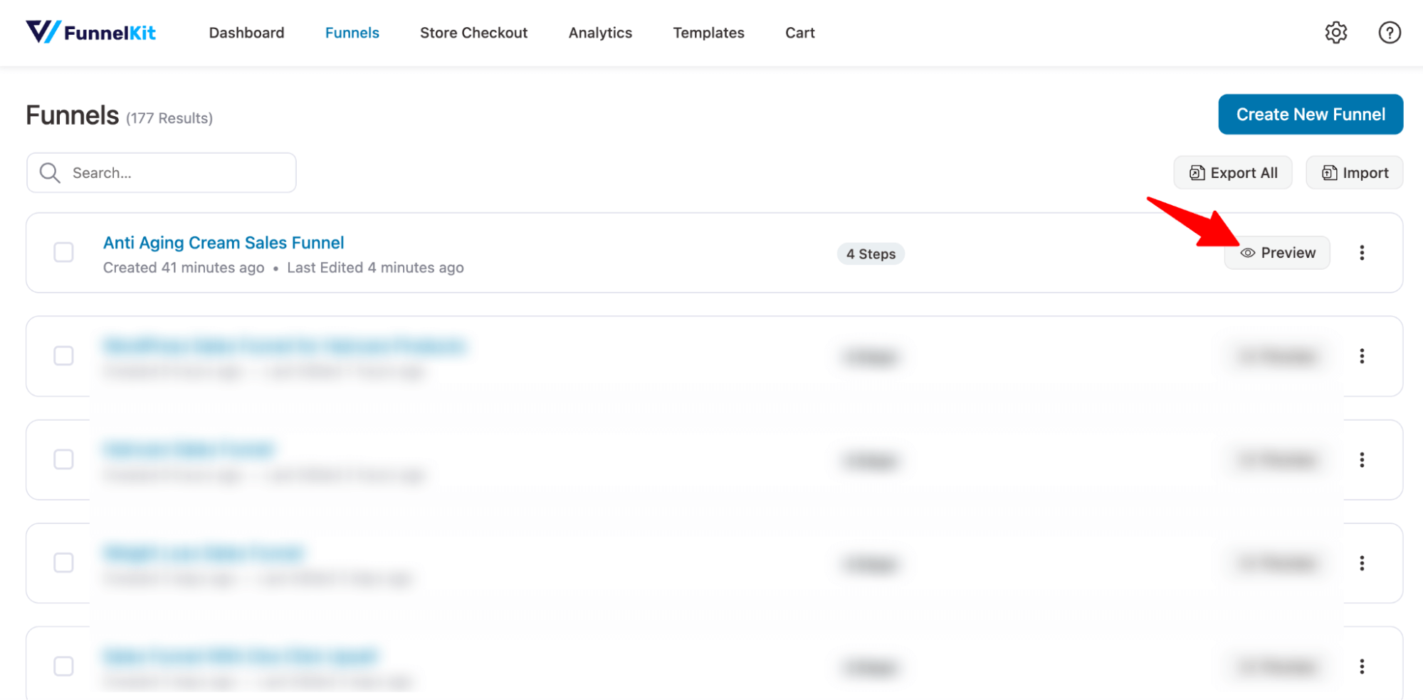 click on preview sales funnel for physical product