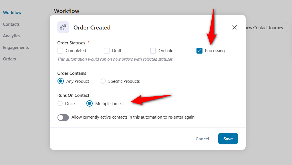Configure the order created event trigger