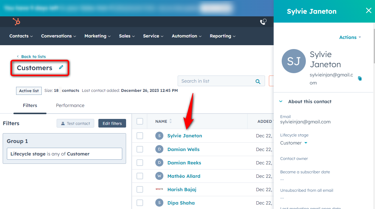 See your woocommerce hubspot automation in action to add a woocommerce customer to a hubspot list