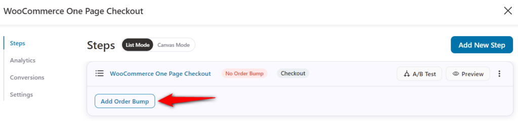 Add the Order Bump and enter its name