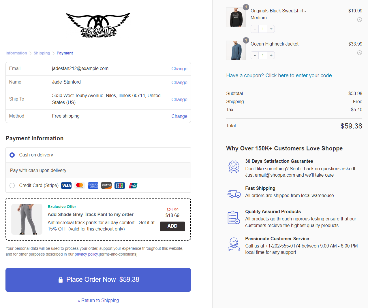 Shopify checkout preview
