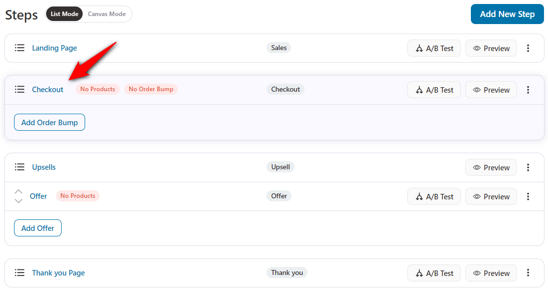 Click on the name of your checkout page to start customizing it