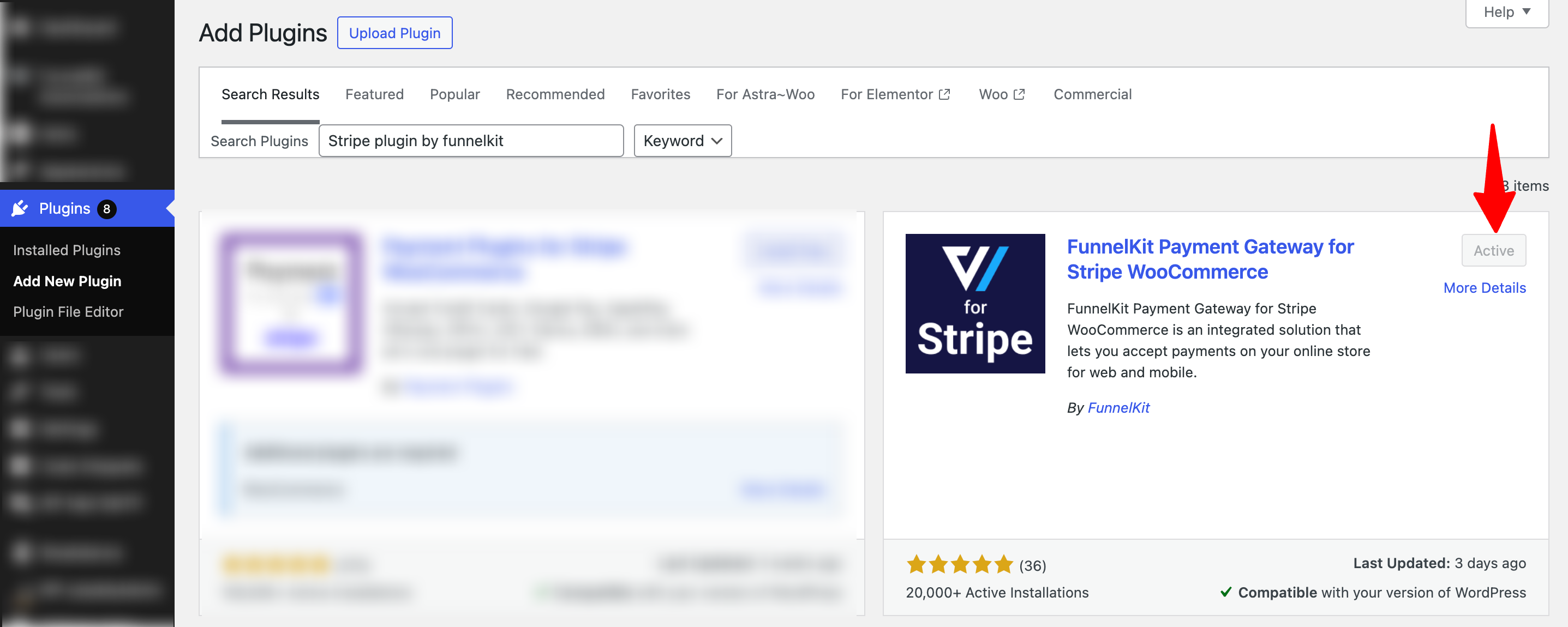 activate Stripe Gateway for WooCommerce by FunnelKit