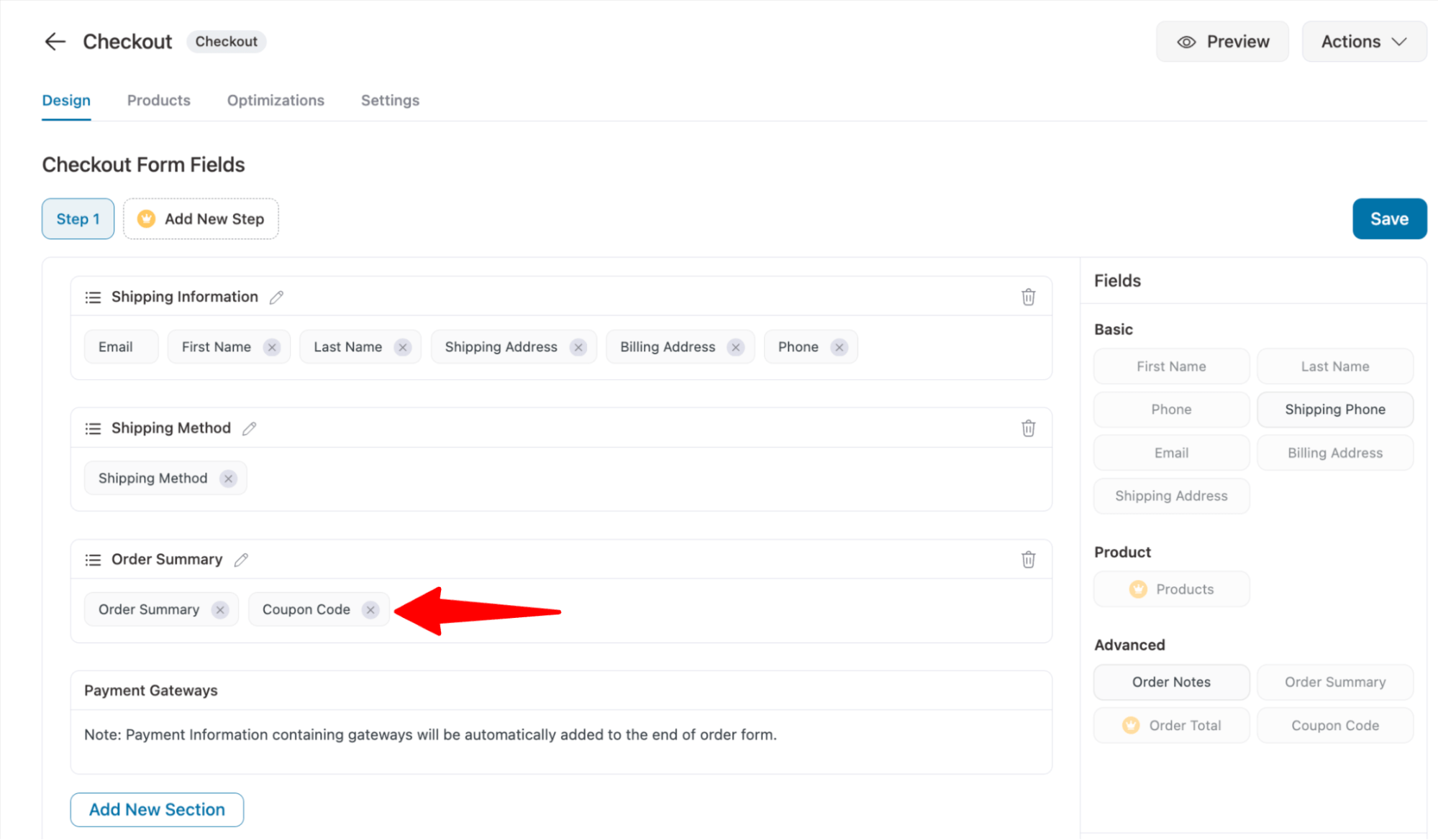 move WooCommerce checkout coupon field