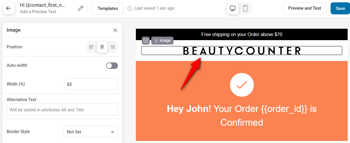 WooCommerce Email Customizer - Image logo uploaded