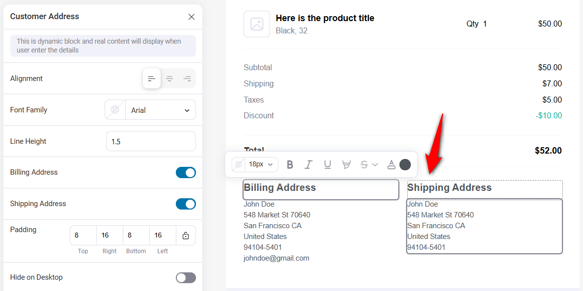 WooCommerce Email Customizer - Add the customer details section to your email