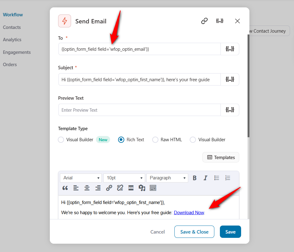 Compose your email
