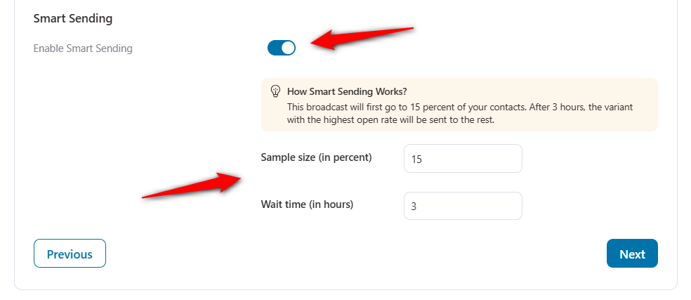 Enable smart sending