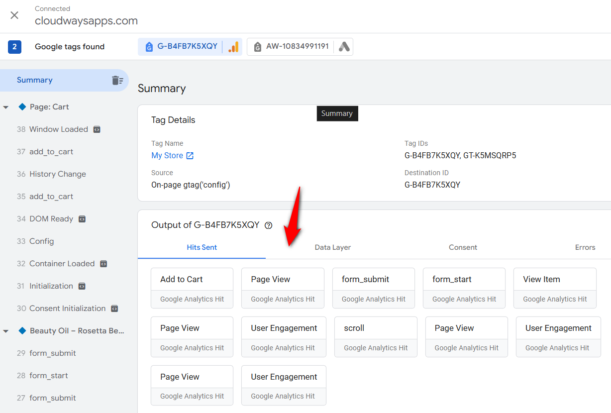 woocommerce google analytics integration - see events under GA4 property