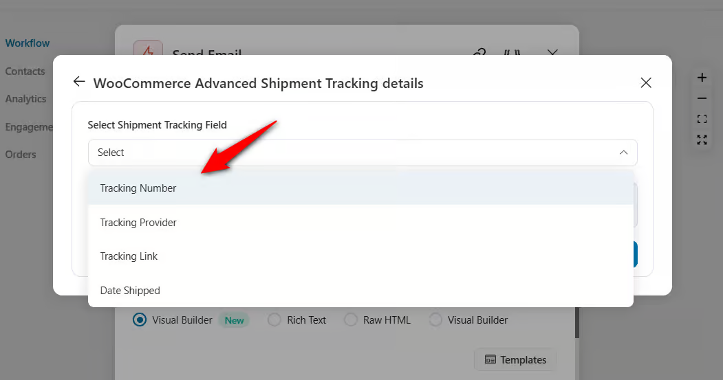 copy the woocommerce advanced shipment tracking merge tags from here