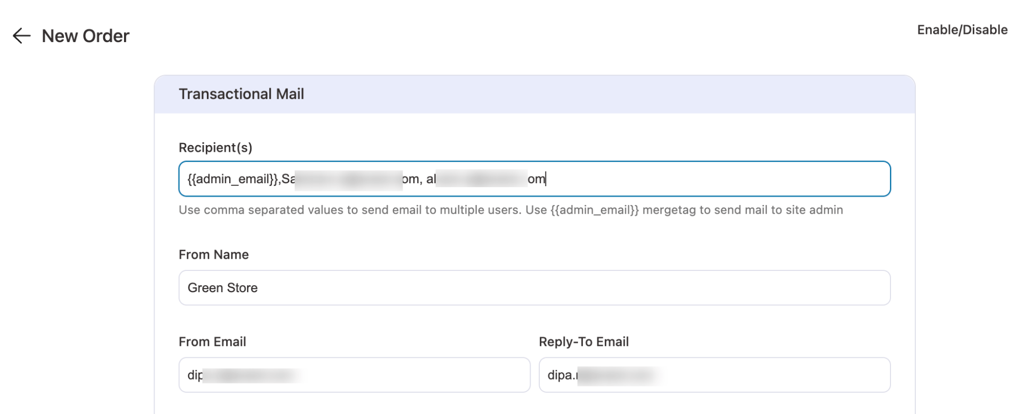 add multiple recipients